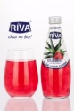 aloe vera drink with aloe vera pulps strawberry flavor in glass bottle - product's photo