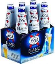 kronenbourg 1664 blanc beer in blue 25cl and 33cl bottles and 500cl ca - product's photo