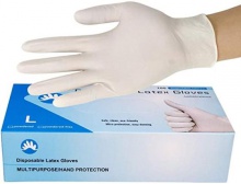 blue examination disposable vinyl pvc nitrile latex hand gloves - product's photo