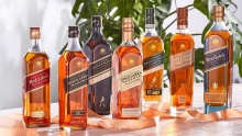 scotch whisky glenfiddich, red label, blue label, black label spirit - product's photo