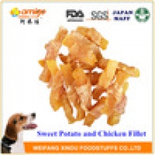 halal organic dried sweet potato and chicken breast twist/ dog food /pet treat - product's photo