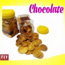 sigle package gold coin chocolate with foil layer - product's photo