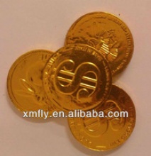 us dollar designed foil wrapped milka chocolate gold coins - product's photo