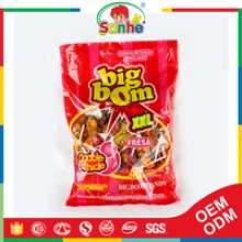 big bom round lollipop candy with bubble gum - product's photo