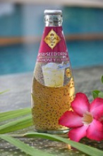 basil seed drink with honey in glass bottle (290ml) - product's photo
