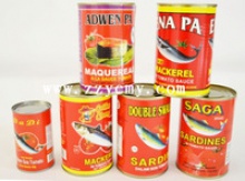 canned sardines in brine, tomato sauce, oil - product's photo