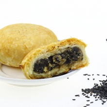 moon cake halal food and sweet health black sesame stuffing mooncake - product's photo