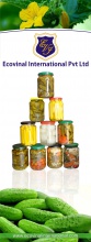 gherkins in vinegar/acetic acid in glass jar - product's photo