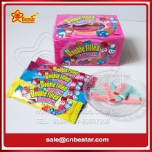 sour jelly gummy stick candy filled with sour powder and fruit jam - product's photo