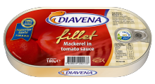 mackerel fillets in tomato sauce 180g. (diavena) - product's photo