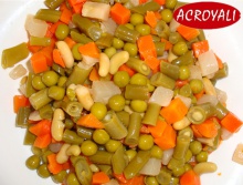 canned mixed vegetables legumes in 425g tins - product's photo