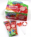 2 in 1 hard candy strawberry candy mickey lollipop - product's photo