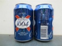 kronenbourg blanc 1664 beer bottle and cans - product's photo